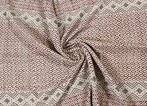 Tapis de salle de bain bohème rouge et gris tissé main 150x300 cm - 8