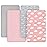 4-Pack Fitted Pack and Play Sheets for Boys and Girls - Breathable, Soft Microfiber Baby Sheets in Grey and Pink