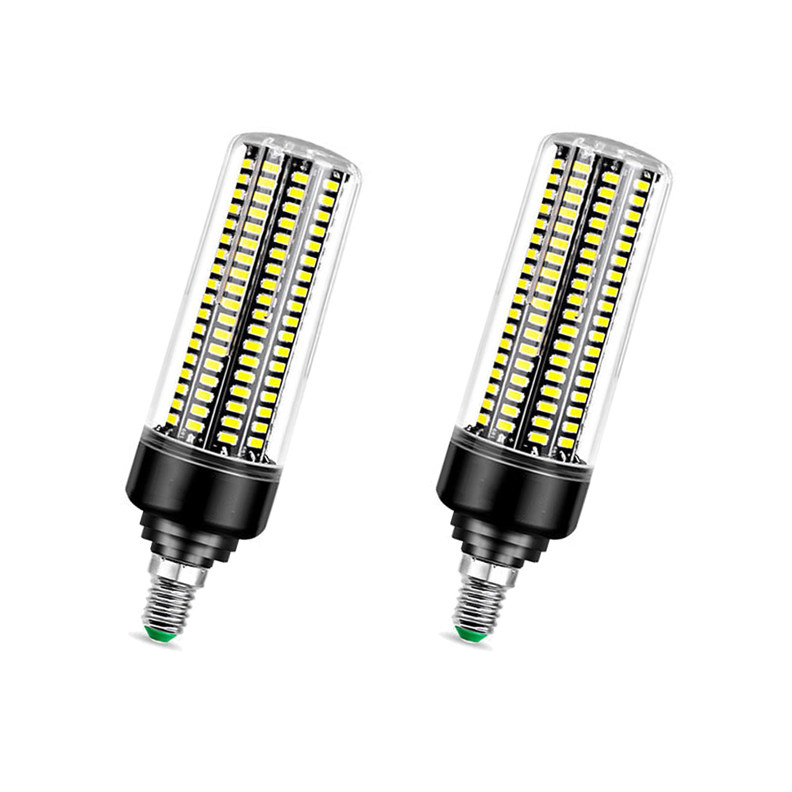Lot 2 ampoules LED en forme bougie maïs, 20 W, 5736, sans scintillement, à économie d'énergie, 360° ; Ampoule d'éclairage haute luminosité non dimmable à angle faisceau