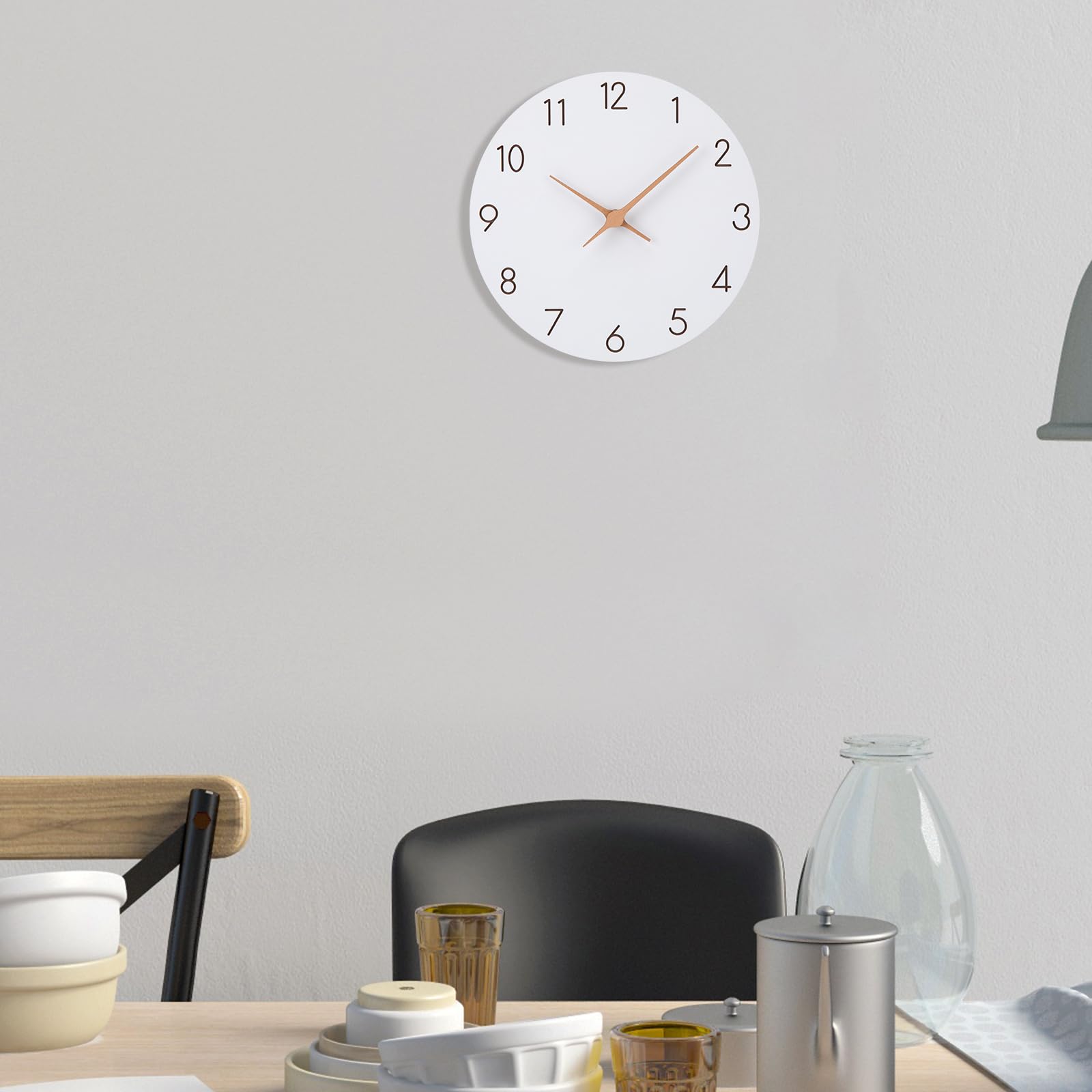 Orologio da parete in legno MDF senza ticchettio, silenzioso, moderno, 30 cm, al quarzo, grande batteria, facile da leggere, per camere, casa, cucina, camera da letto, ufficio, scuola