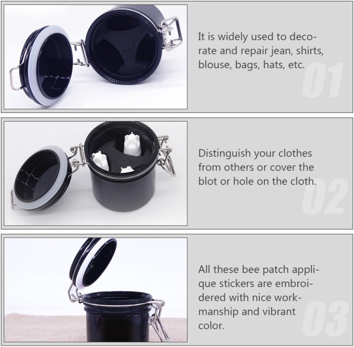 Housoutil Eyelash Glue Storage Jar with Activated Carbon Crystals Fiber