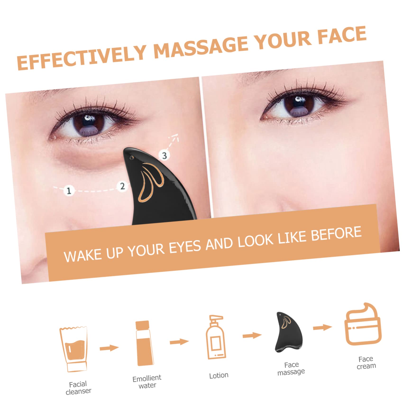 Healvian 5piezas Gua Sha De Cuerno De Búfalo Para Masaje Facial y Corporal Herramienta De Relajación Muscular Accesorio De Bienestar Para Hogar Compacto y Fácil De Usar