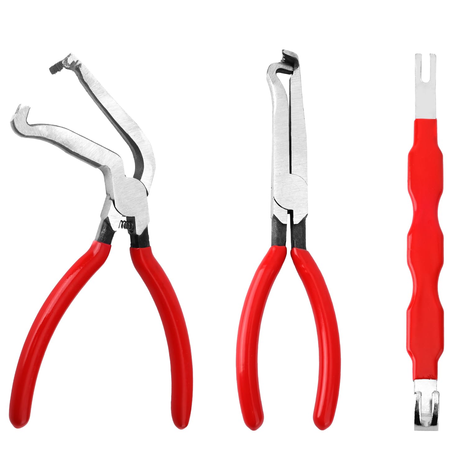 3pz Sconnettore Elettrico Pinza Kit, Autoveicolo Terminale Rimozione Attrezzo Filo Connettore Separatore Pinze Universale Kit Attrezzi per Automobile Camion Riparazione (Rosso)