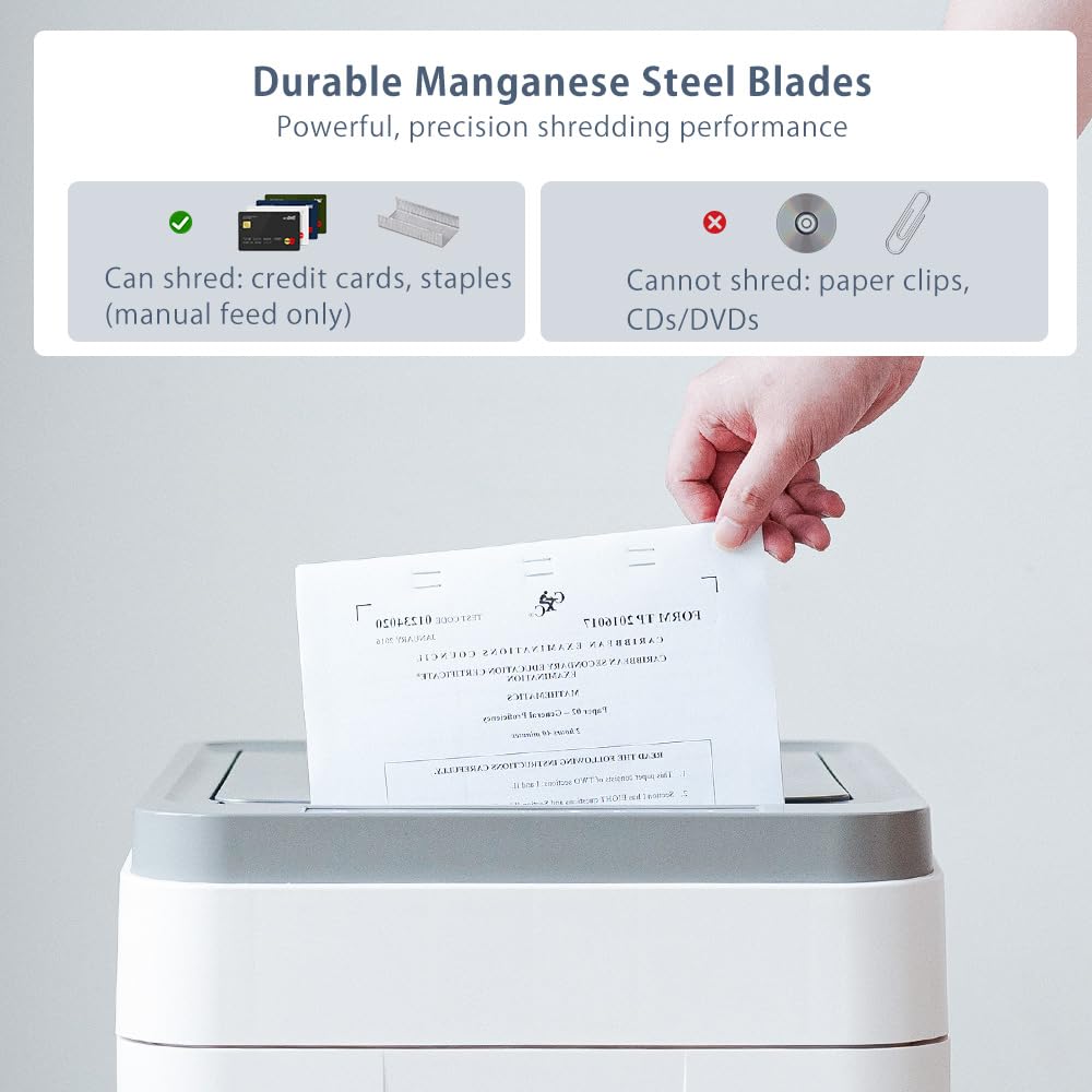 Distruggi Documenti Automatico Professionale: P5 Microframmenti 400 Fogli Cestino 50L Credito Carte Tritadocumenti Non-stop per Casa Ufficio Medico Scuola Cartelle Cliniche
