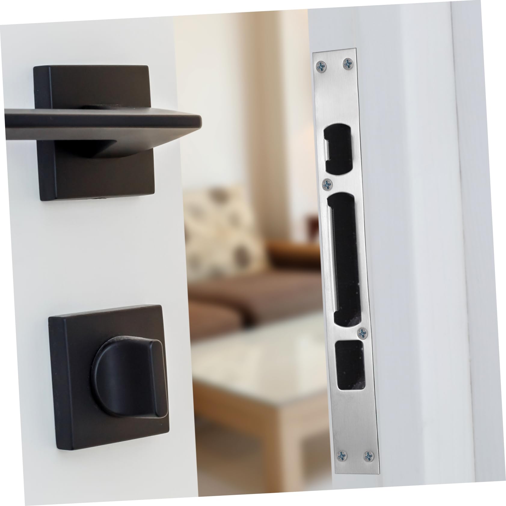 OSALADI 18pièces Plaques De Renforcement De Sécurité Pour Portes Acier Inoxydable Gâches Longues Pour Serrures De Porte Protection Améliorée Les