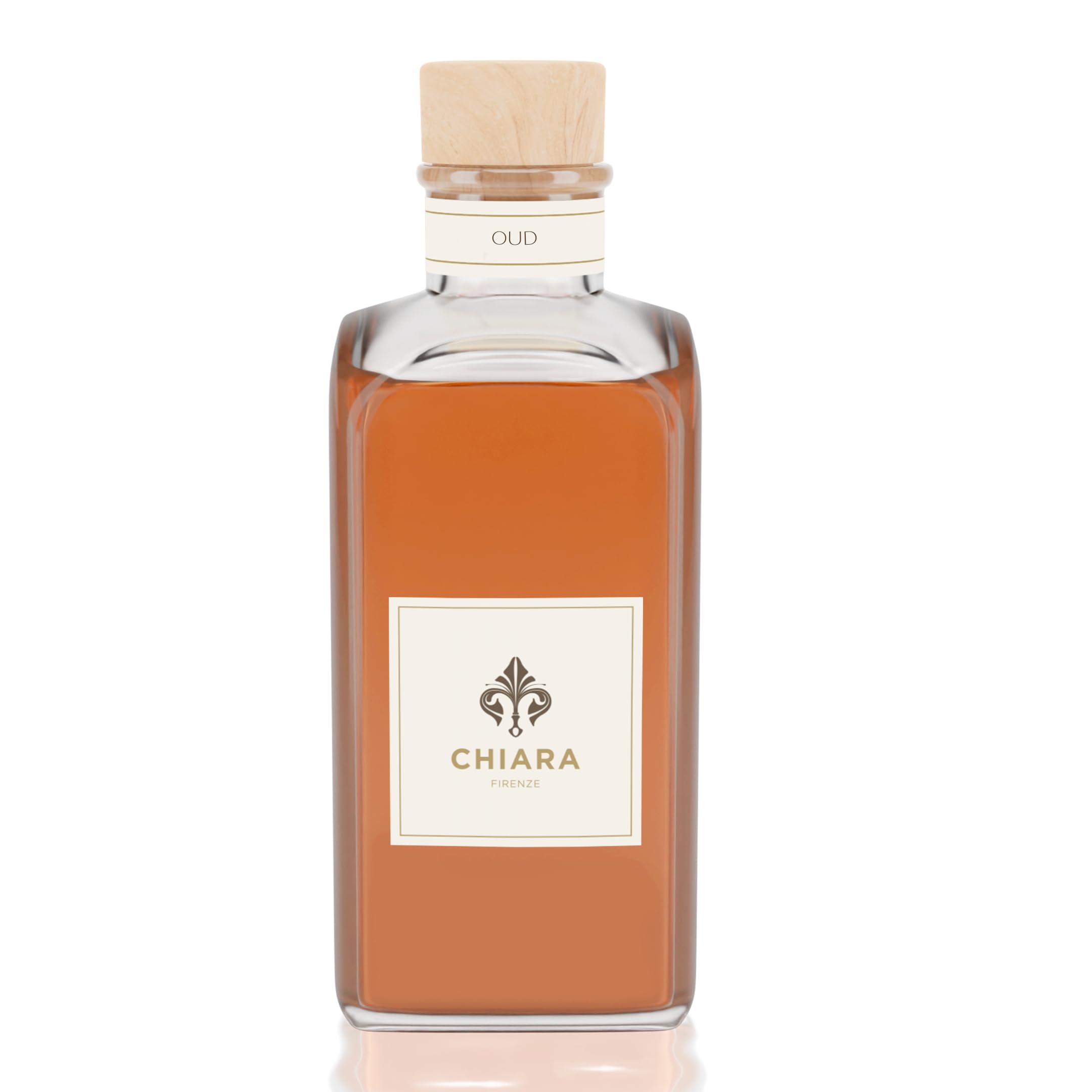 Chiara Firenze - Oud Ambient Fragrance 100 ML Bottle + Sticks | Made in Italy | Oud - Sandalwood - Patchouli | Natural Home Fragrance | Relaxation and Wellbeing| Original Gift | Italian craftsmanship