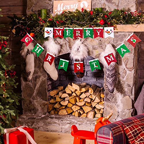 hogardeck Frohe Weihnachten Banner, Sackleinen Weihnachtsdekorationen Banner Cover