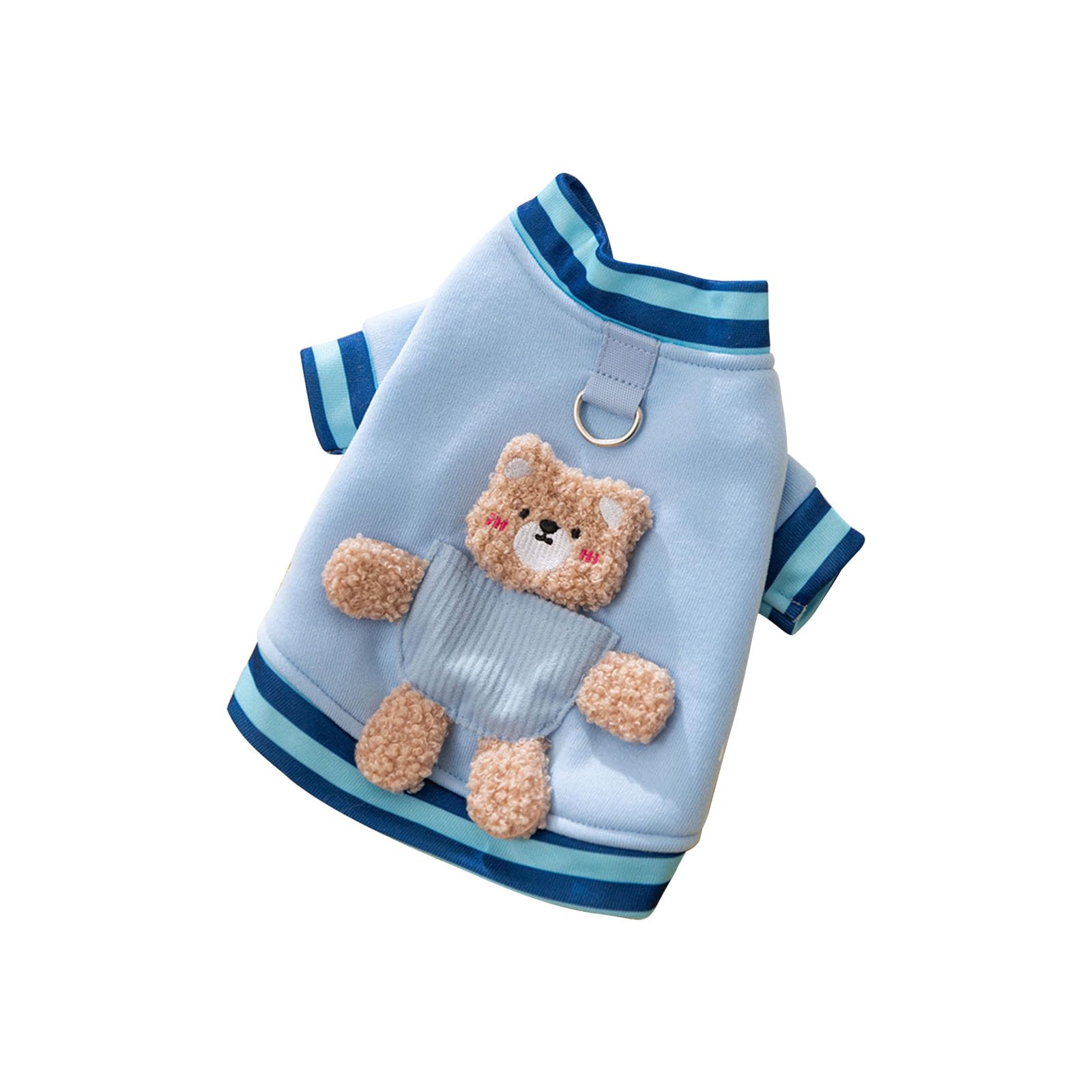 Galatée Dog Sweater, Dog Clothes With D-Ring, Winter Warm Dog Sweater Jacket Coat, Small Dog Pullover Sweater, Soft Sweatshirt For Small Dogs Cat(S, Blue)