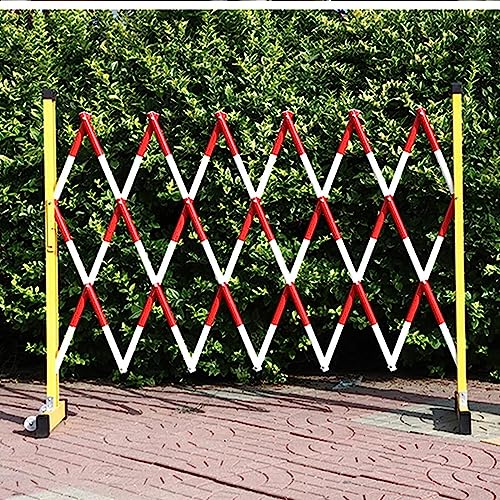 Barrera plegable portátil con ruedas, valla de tráfico retráctil para seguridad de eventos al aire libre, fácil instalación y almacenamiento