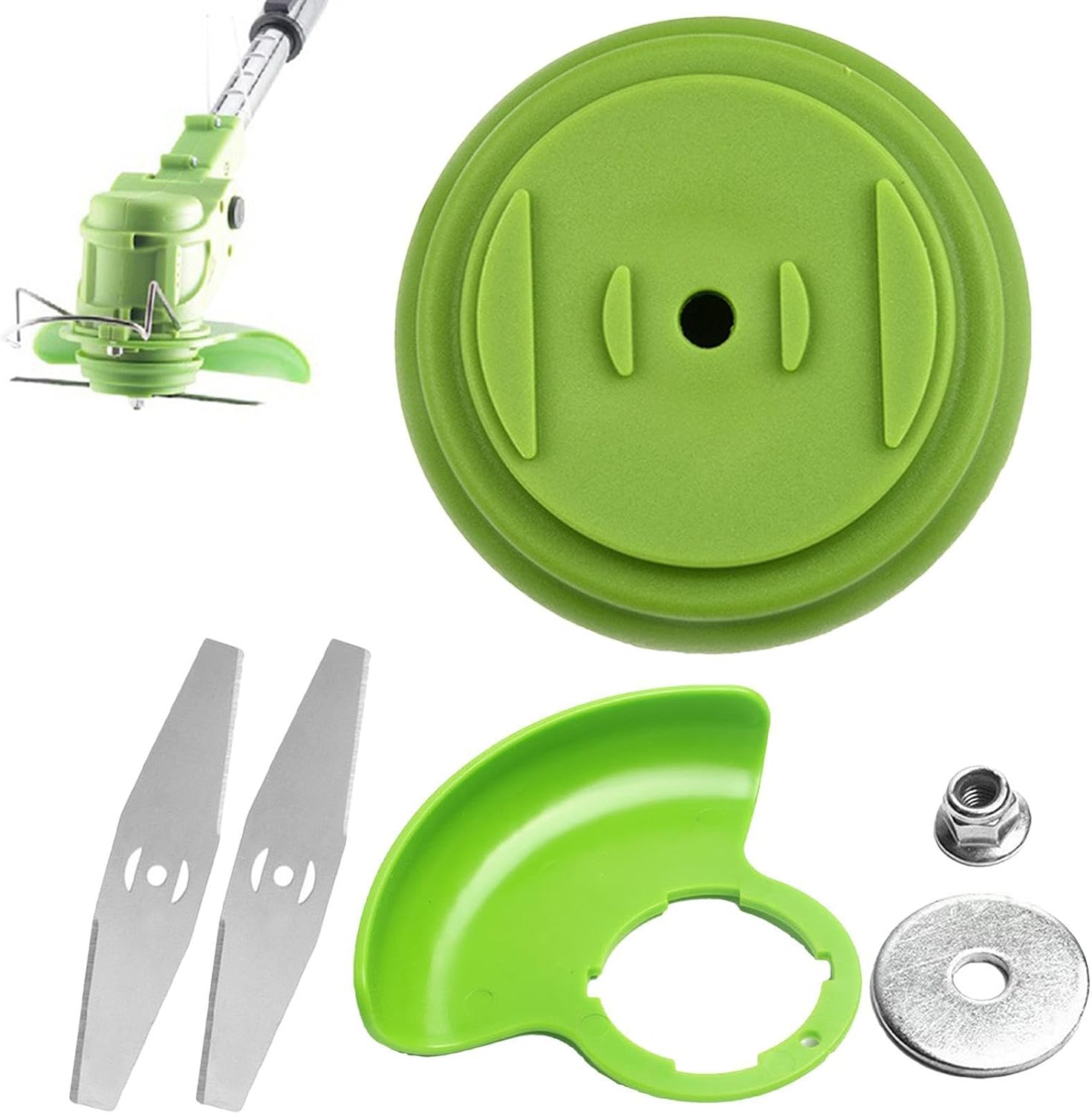 Electric Weeds Eater Cutter - Lawn Mower Head Replacement Fittings, String Trimmer Metal Cutter Heads | Trimmer Attachments Garden Tools with Grass Guard, Lightweight Electric Weeds Eater for Yards