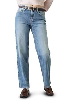 □SATUR□ W Lane mid-rise straight denim pants indigo blue S