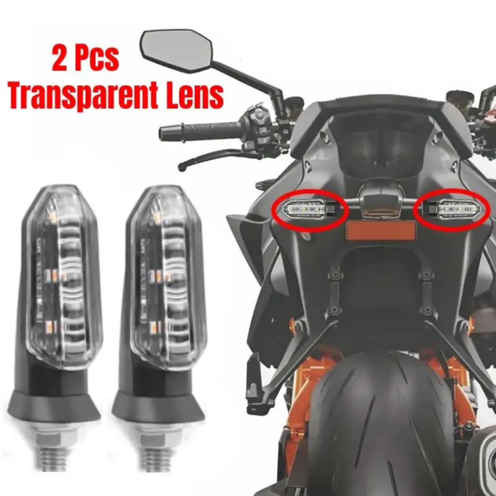 Per Z800 Per Z400 Per Z1000SX Per Z900RS ZZR600 Per Z250 Per EX250 EX300 2 Fili Indicatori Di Direzione Anteriori Posteriori Lampeggiatore Luci Di Guida 8mm(Clear,4pcs)