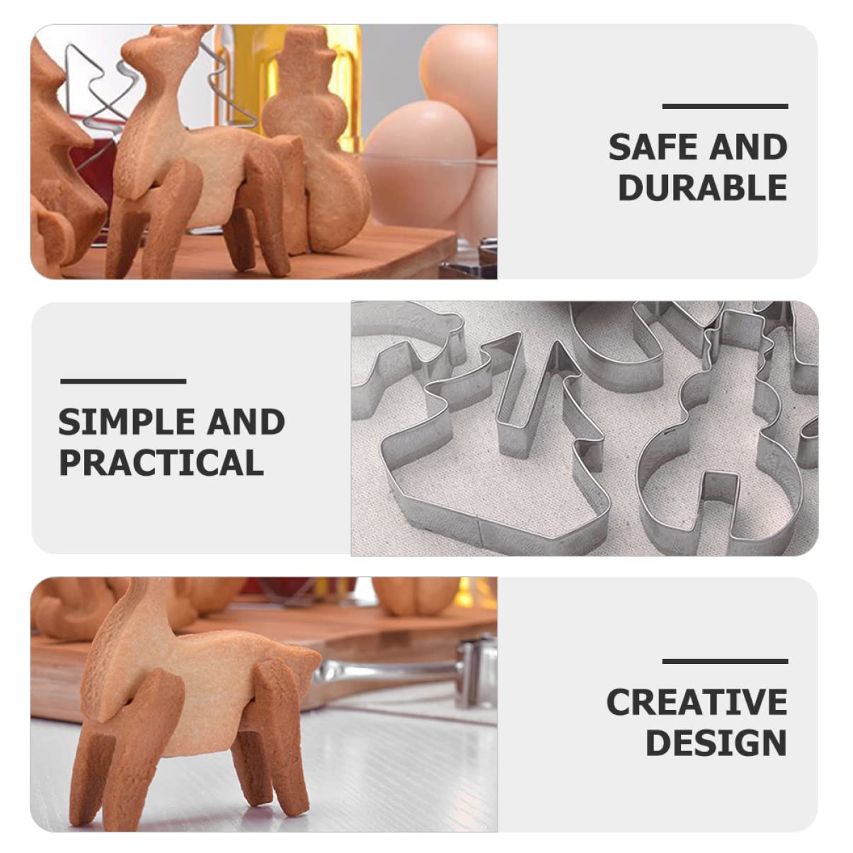IMIKEYA 5 Sätze Ausstechformen Weihnachts Plätzchenformen Keksform Ostern Cookie Jar Scone Keksdose Gießform Weihnachten Plätzchenform Im Weihnachtsstil Bäckerei Zubehör Silver 8 Stück * 5