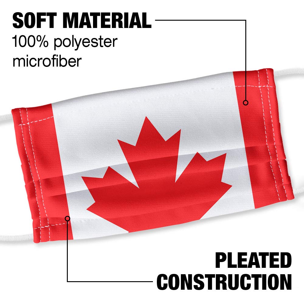 Canadian Flag 1-Ply Reusable Face Mask Covering with Adjustable Nose Wire, Unisex