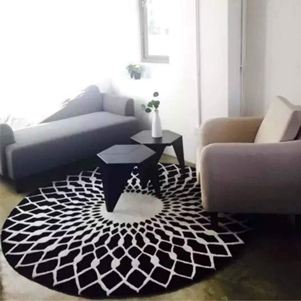 Tapis rond de salon scandinave 120cm chambre table basse étude