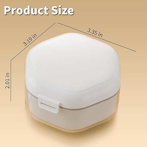 Miniatura 3 de Estuche limpiador de retenedores, copa de dentadura para remojar dentaduras postizas, caja de prótesis a prueba de fugas, equipada con compartimento