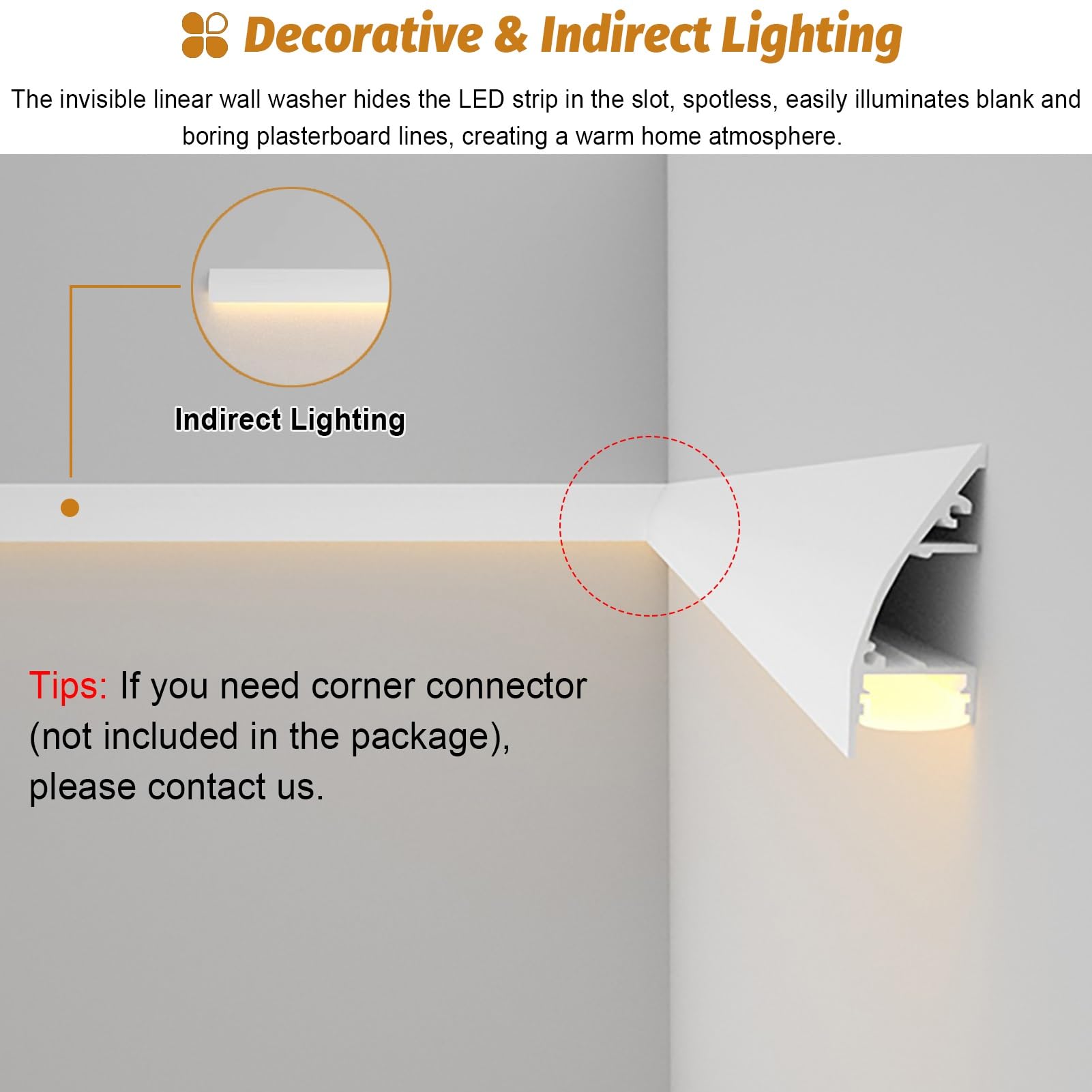 Diffusore a canale LED lineare a soffitto in PC in alluminio