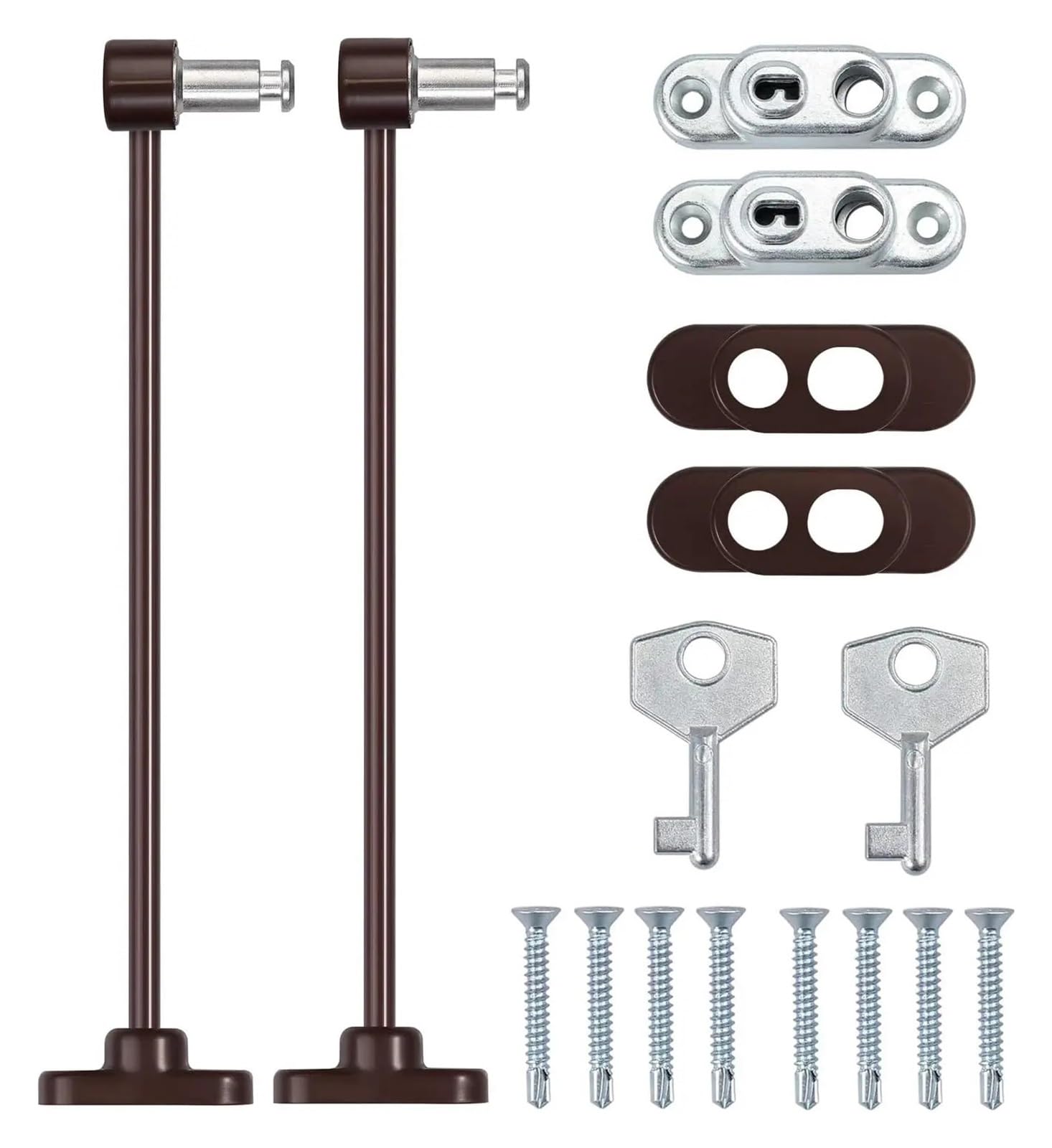 Jfnklfg 2Pcs /4Pcs Window Door Restrictor Brown Child Safety Security Lock Cable Catch Wire Universal For Hotel Homes For Home Office(2Pcs)