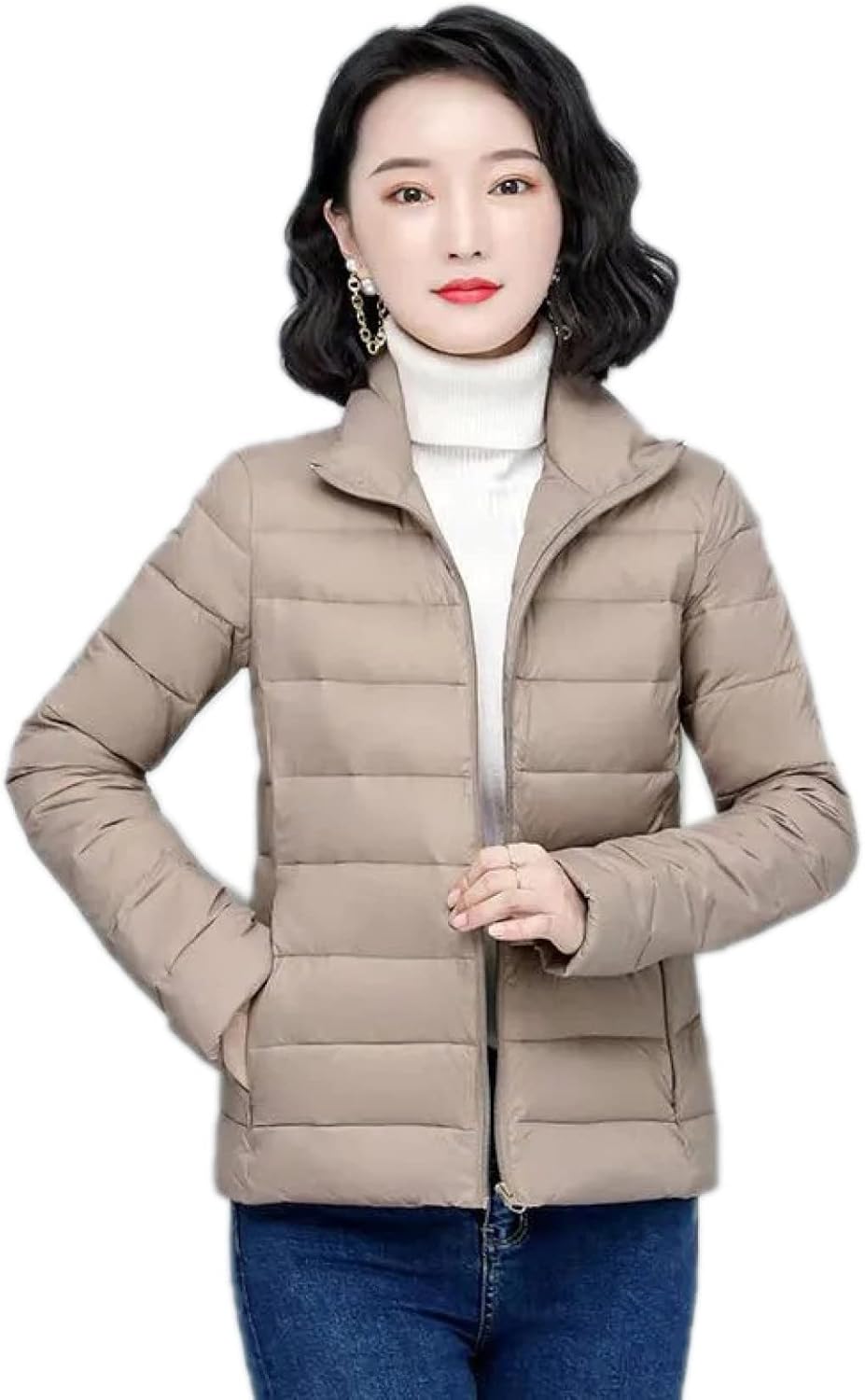 人気の定番 ダウンコート レディース ノーカラー ショート ダウンジャケット インナー アウター 秋冬 立ち襟 ライトアウター コンパクト 冬 40代 代 30代 高密度 50代 大きいサイズ Xl M ポケッタブル ポリエステル ブラック 2xl オフホワイト L