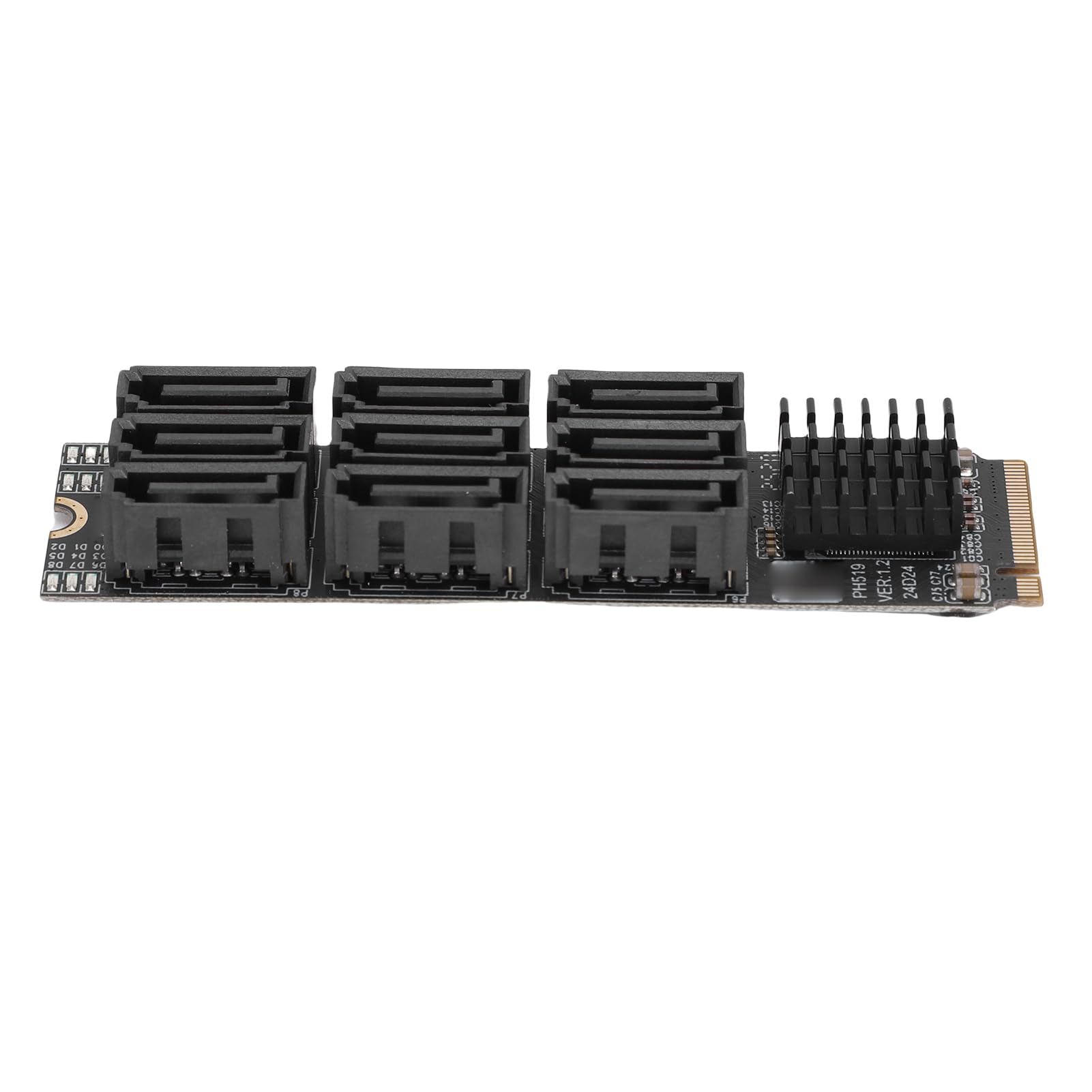 Fockety Adaptador M.2 a 3.0, Tarjeta de Expansión de Alta Velocidad con Interfaz PCIe 3.0 X2 de 9 Puertos, Convertidor PCIe a con Refrigeración por Disipador Térmico de Aluminio para PC de Escritorio