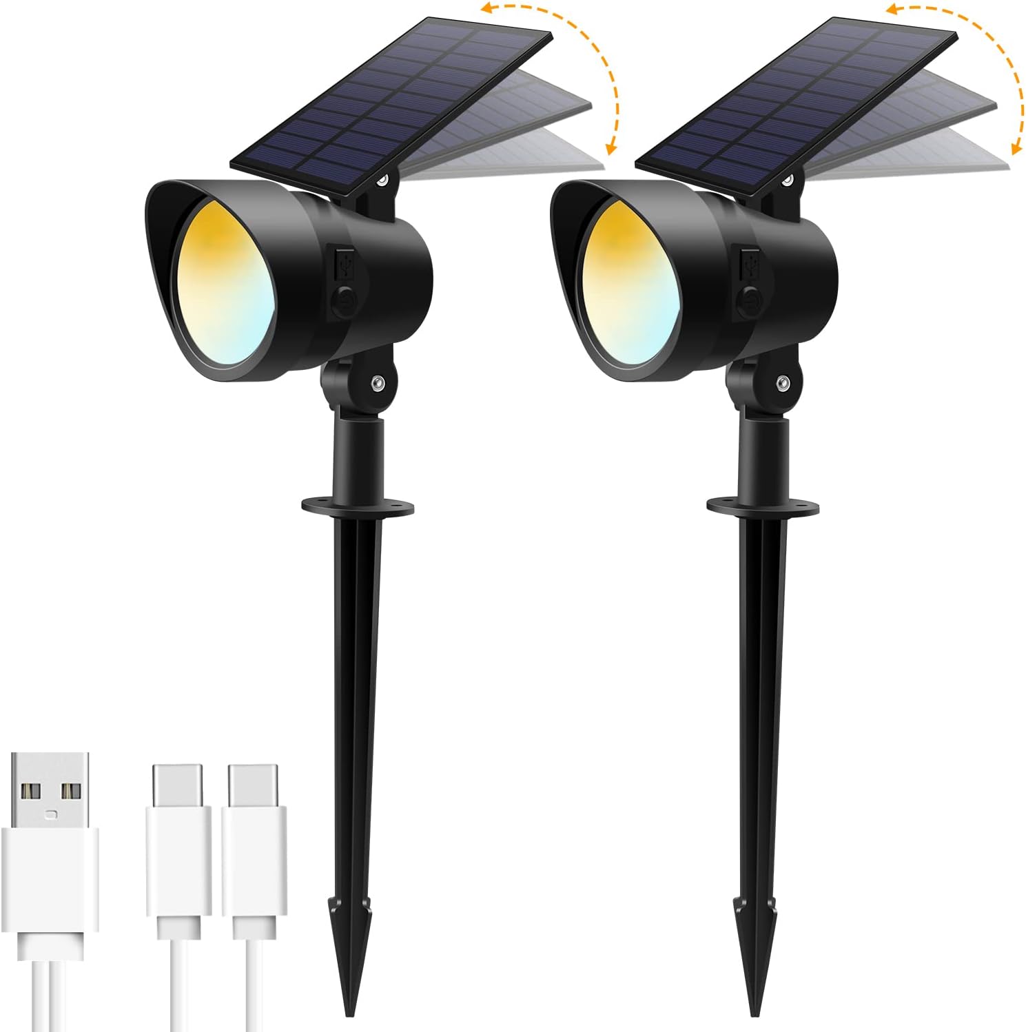 ZYAN Solar Landscape Spotlights Outdoor Waterproof IP65, Bright Solar Powered Garden Yard Spot Lights For Outside - View #2