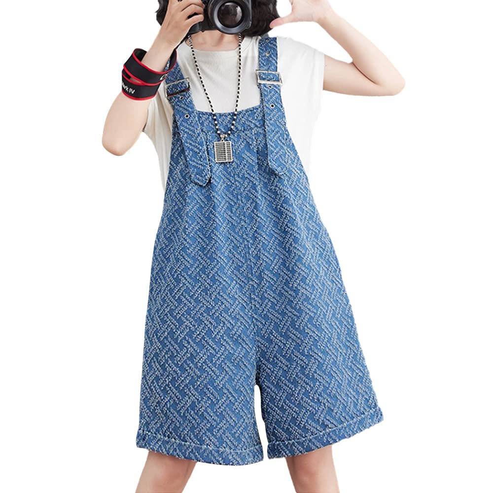 DOTBUY-SHOP Petos Vaqueros Monos para Mujer Mono de Peto Corto Jumpsuit Denim Overalls Pantalones de Tirantes Pantalones de Talla Grande con Bolsillo
