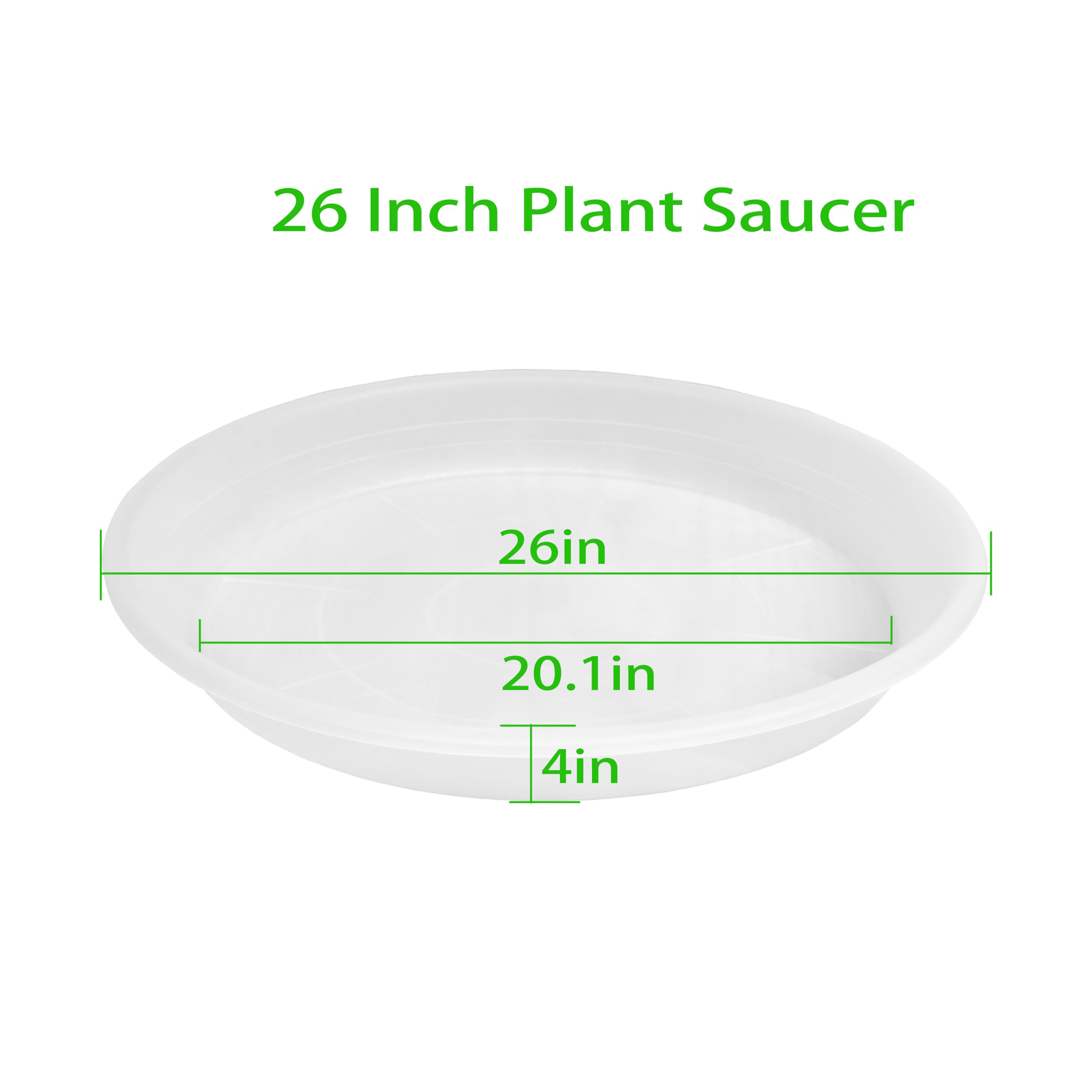 2 Stück 66 cm extra große transparente Pflanzen-Untersetzer, extra tief, 10,7 cm Tablett für Blumentopf, schwere stabile Pflanzen-Drainageschale für Innenräume, Vogeltränke, Pflanzteller, Wasserfänger