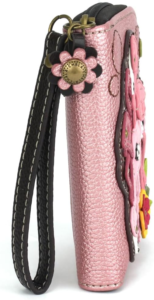 CHALA Zip Around Wallet, Wristlet, 8 Credit Card Slots, Sturdy Pu Leather - Flamingo Group - glitter pink - Image 3