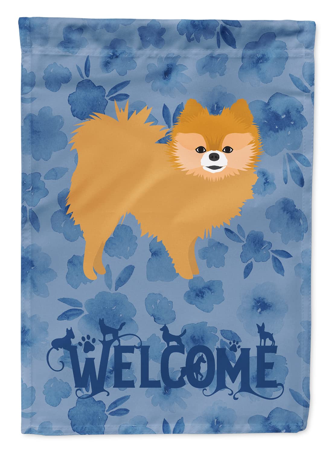Drapeau Loulou de Poméranie rouge de bienvenue en toile taille L multicolore pour jardin