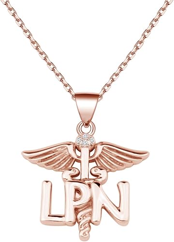 CENWA LPN - Collar de enfermera práctico con licencia LPN, collar de ángel caduceo, regalo de graduación para LPN, joyería práctica para enfermeras