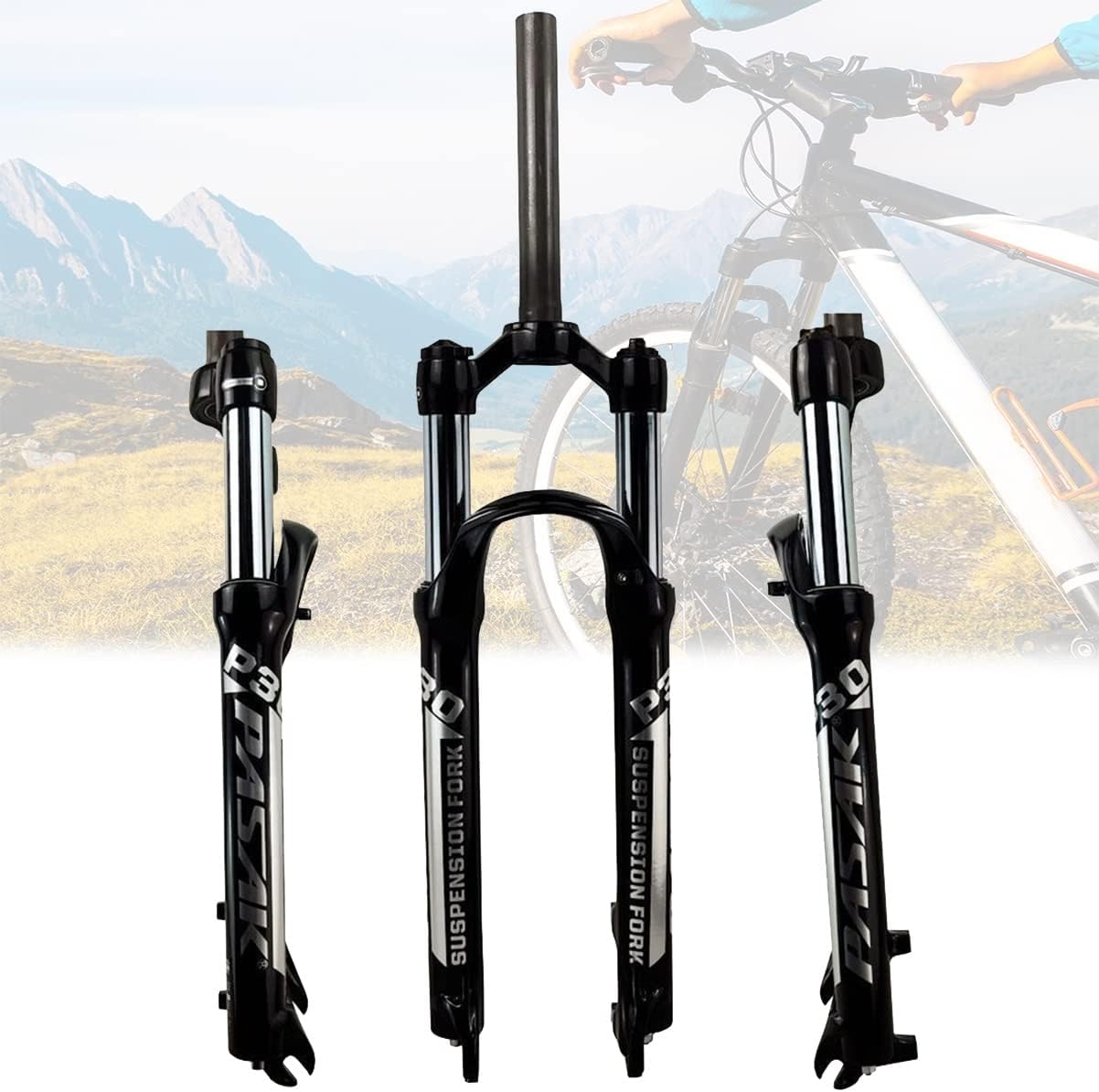 26インチファットバイク用フォーク ダブルショルダー エア