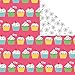 Hallmark Reversible Wrapping Paper, Flowers and Cupcakes (Pack of 3, 120 sq. ft. ttl.) for Birthdays, Easter, Mothers Day or Any Occasion