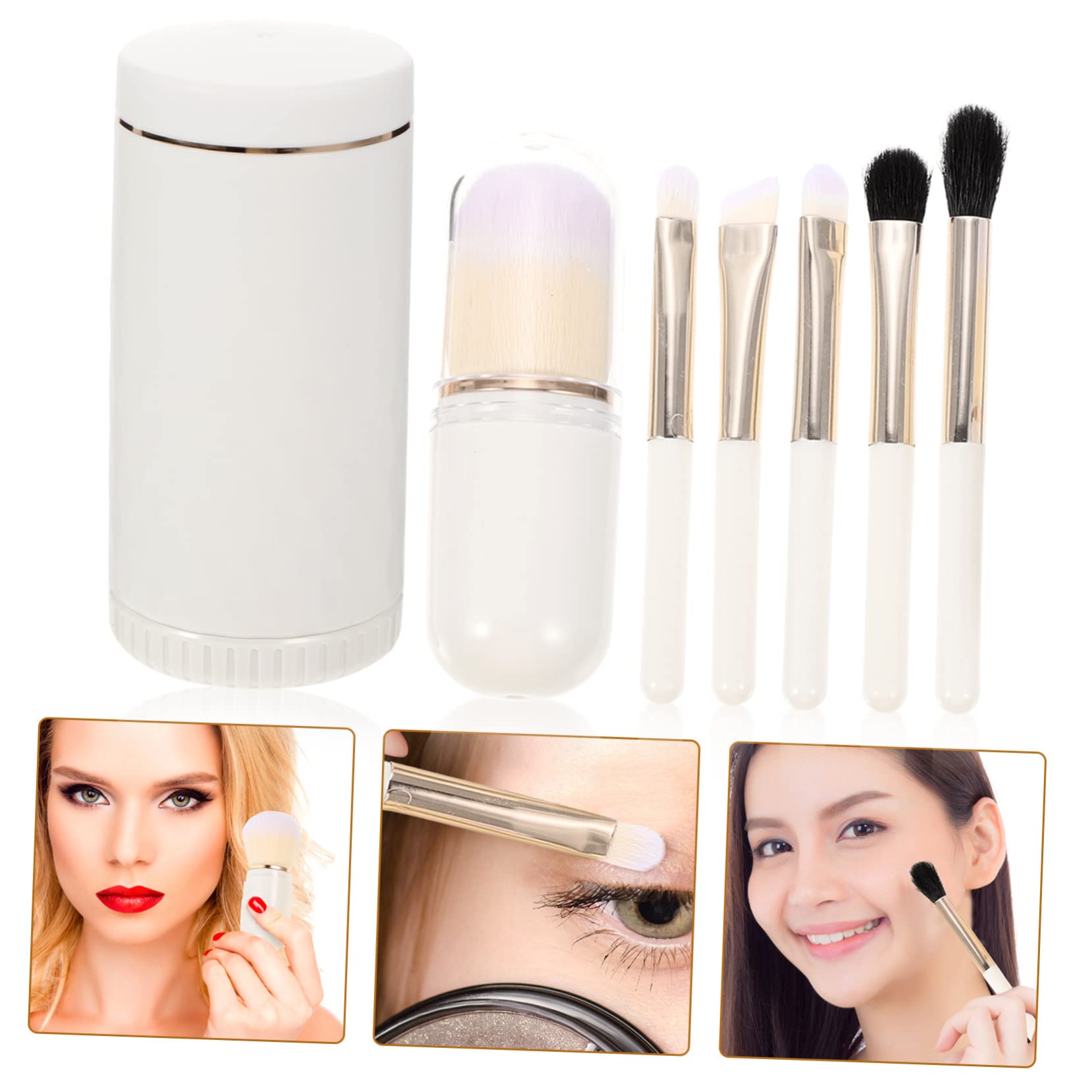 POPETPOP 3juegos Pinceles De Maquillaje Espejo Para Viajes y Uso Diario De Cosméticos Para Maquillaje De Ojos Para Mujeres San Valentín y Navidad