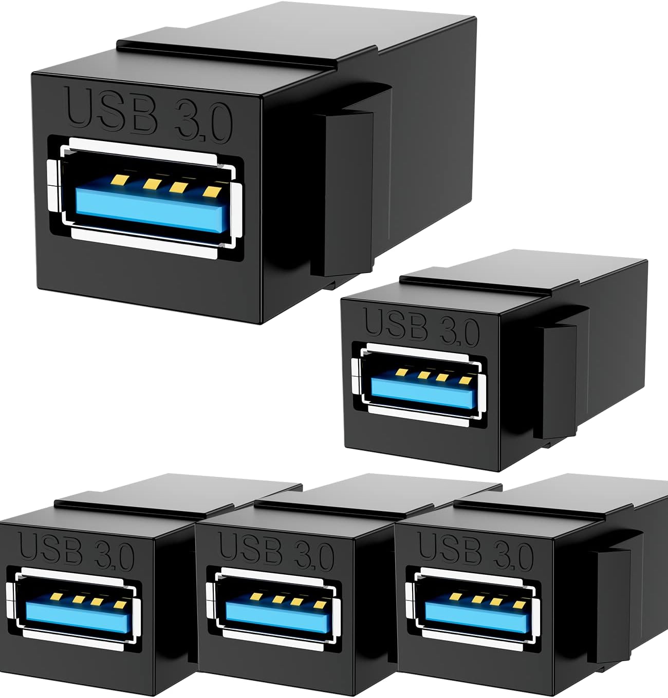 diyTech USB 3.0 Keystone Jack Inserts, Female to Female USB