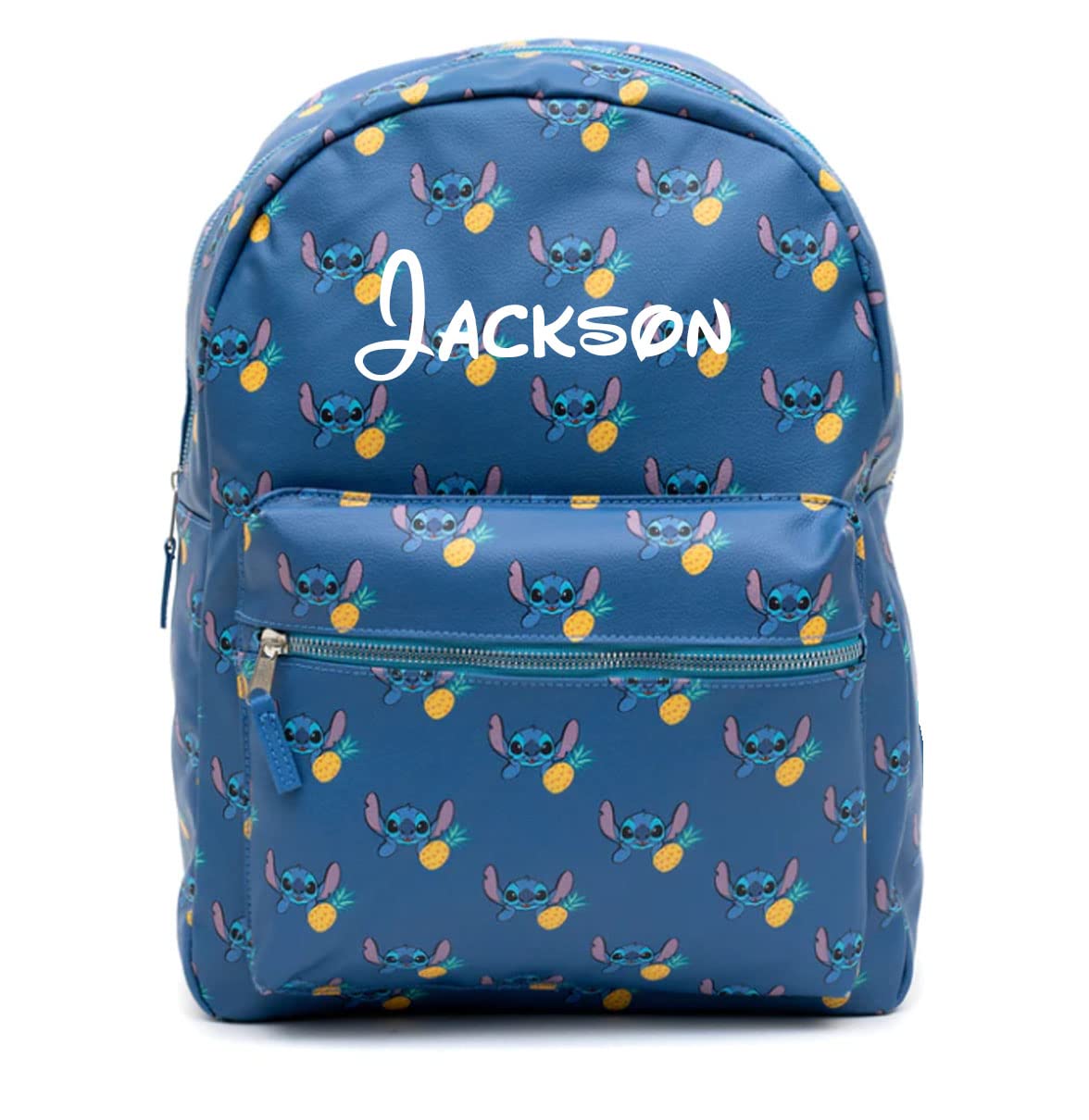 Stitch Backpack Personalized Deluxe Faux Leather School or Travel Daypack with Custom Name