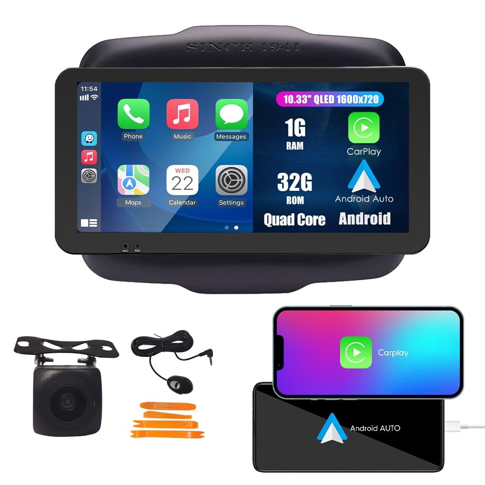 Amazon.co.jp: KUNFINE 10.33インチQLED/IPS 1600x720 CarPlay&Android 