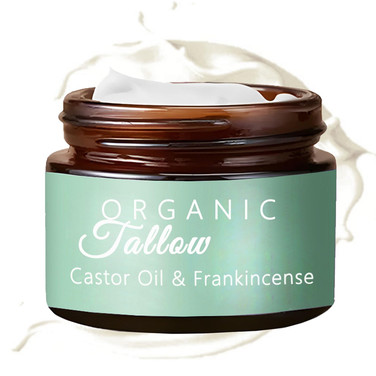 Grass-fed Beef Tallow with Frankincense Oil & Castor oil, Organic Beef Tallow Moisturizer for Skin, Tallow and Manuka Honey Cream for Face, Body (1)