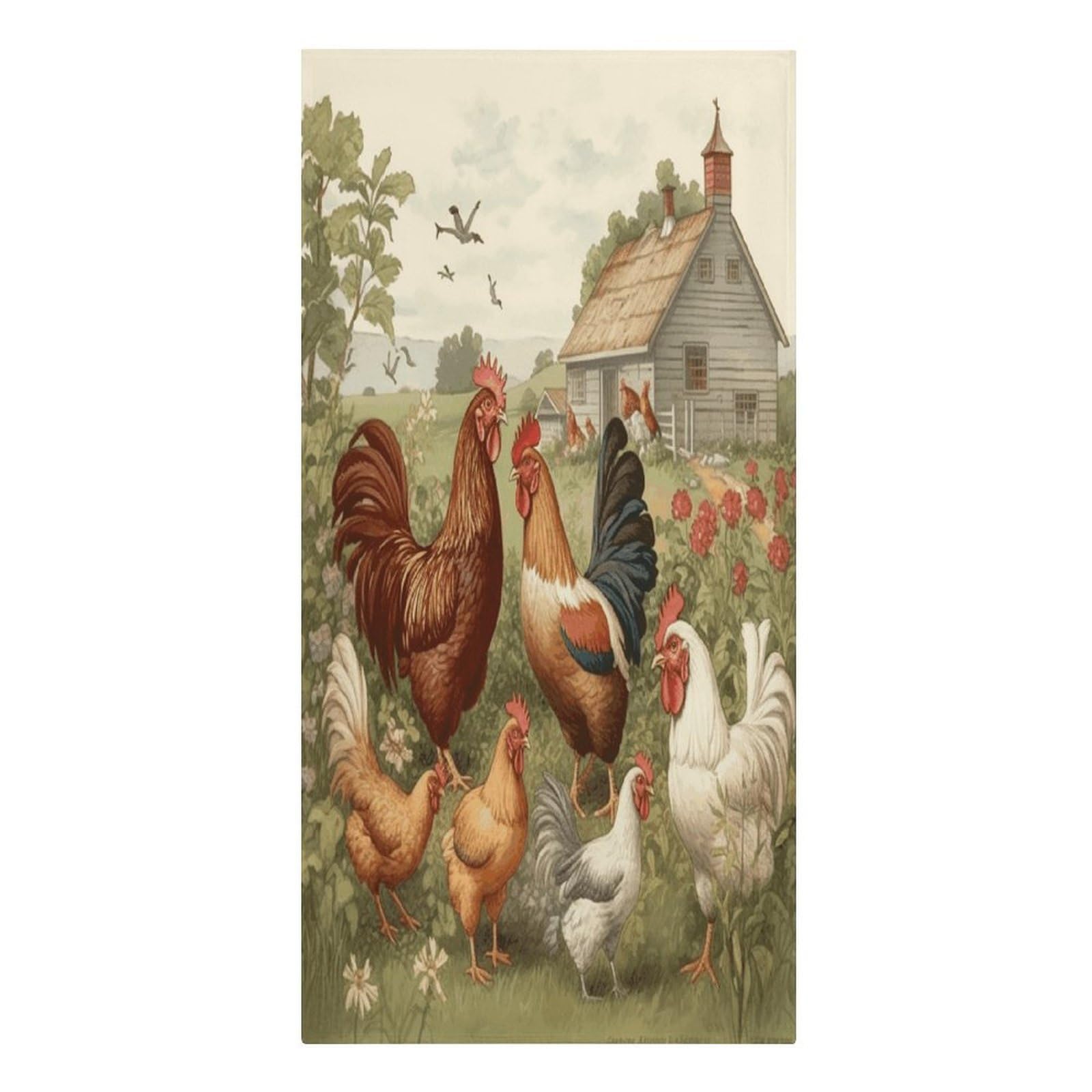 FodPand Chickens and Farm Beach Towels Super Absorbent Bath Towel Oversized Microfiber Towel Soft Beach Blanket Fashon Quick Dry Travel Towels for Beach Bathroom Pool Adult 30" X 61"