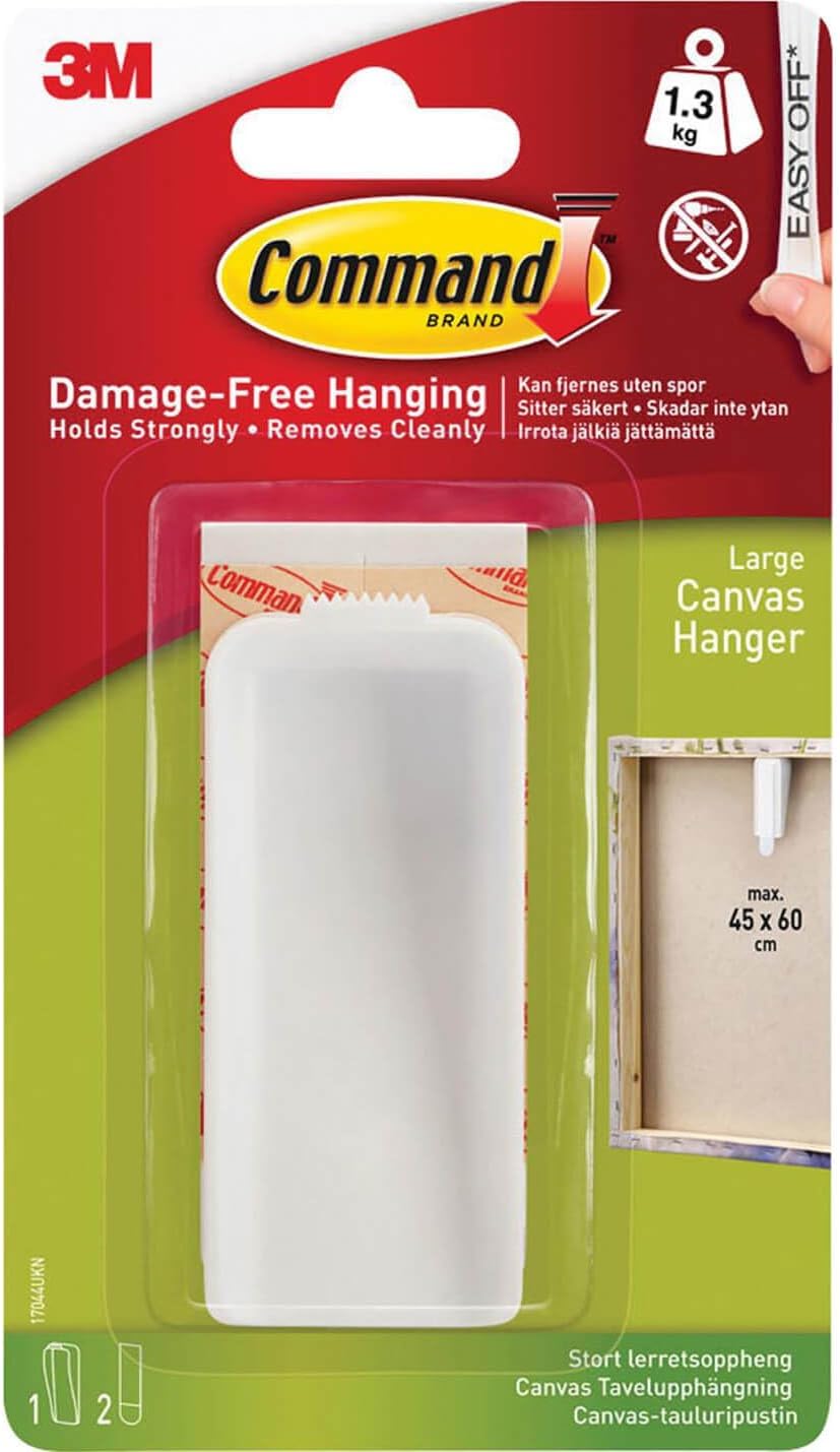 Large Canvas Hanger, 1-Hook, 2-Large Strips, 2-PACK