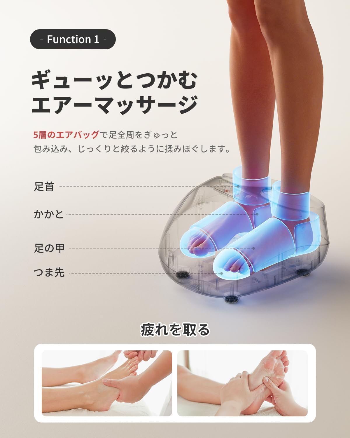 Amazon | RENPHO 3Dフットマッサージャー 【エアー・揉み・温感 