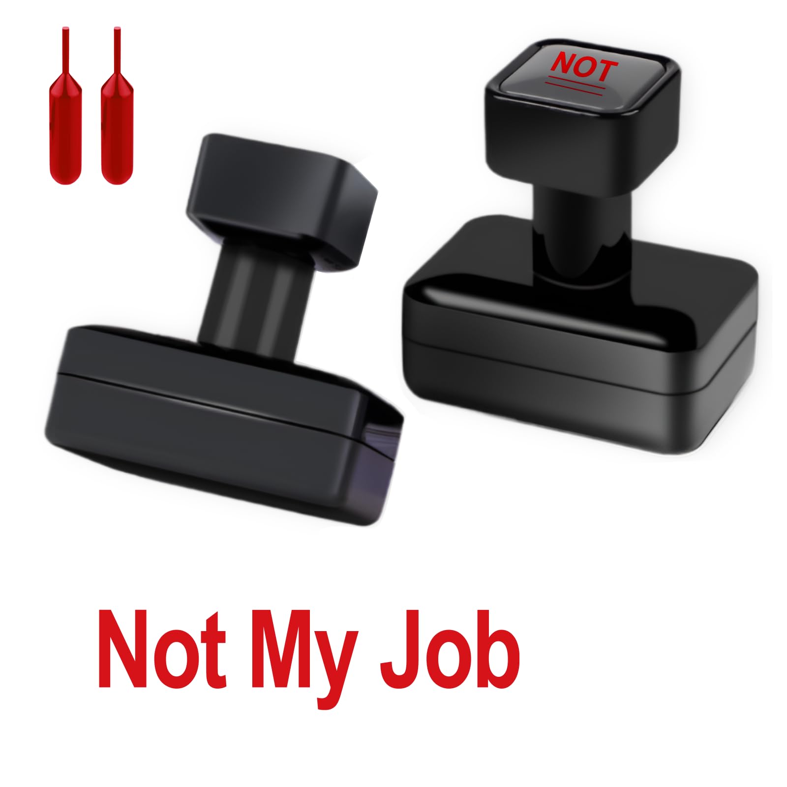 Not My Job Stamp Self Inking Rubber Stamp Self Inking Novelty Message Stamp Funny Coworker Gifts Red in Self Inking Rubber Stamp, Refillable Red Ink Preinstalled (NOT My Job)