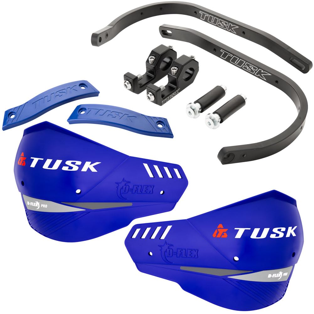 Amazon.com: Tusk D-Flex Pro Adventure Handguards Black Bar/Blue