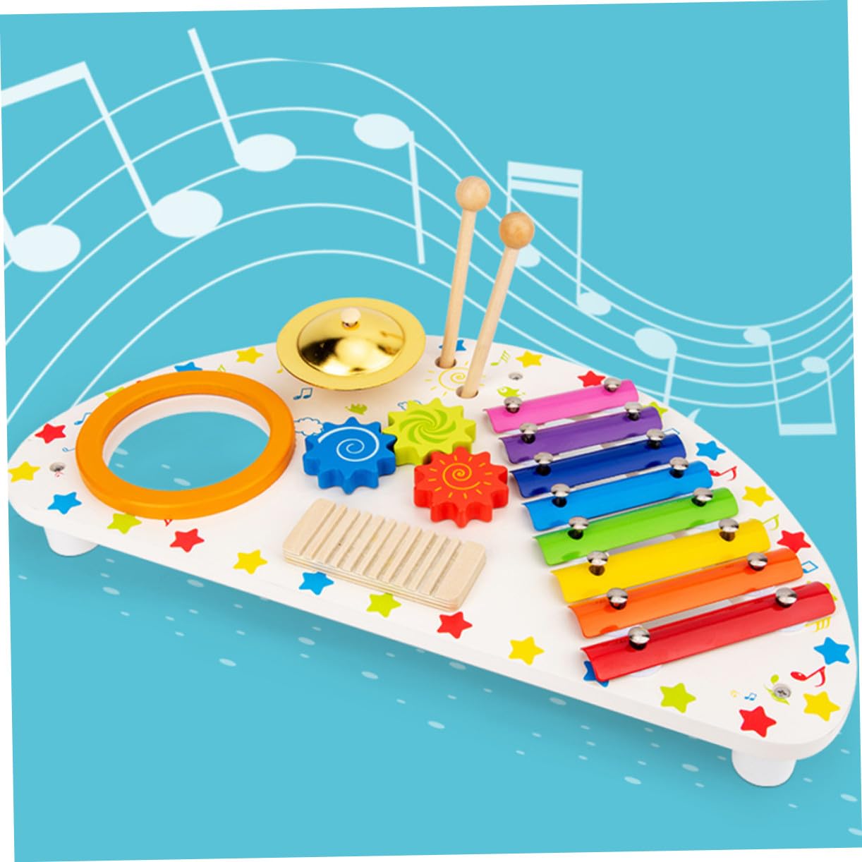 BESTonZON Xilofono in Legno Giocattolo Musicale per Ragazzo Ragazza Strumento Percussione Educativo