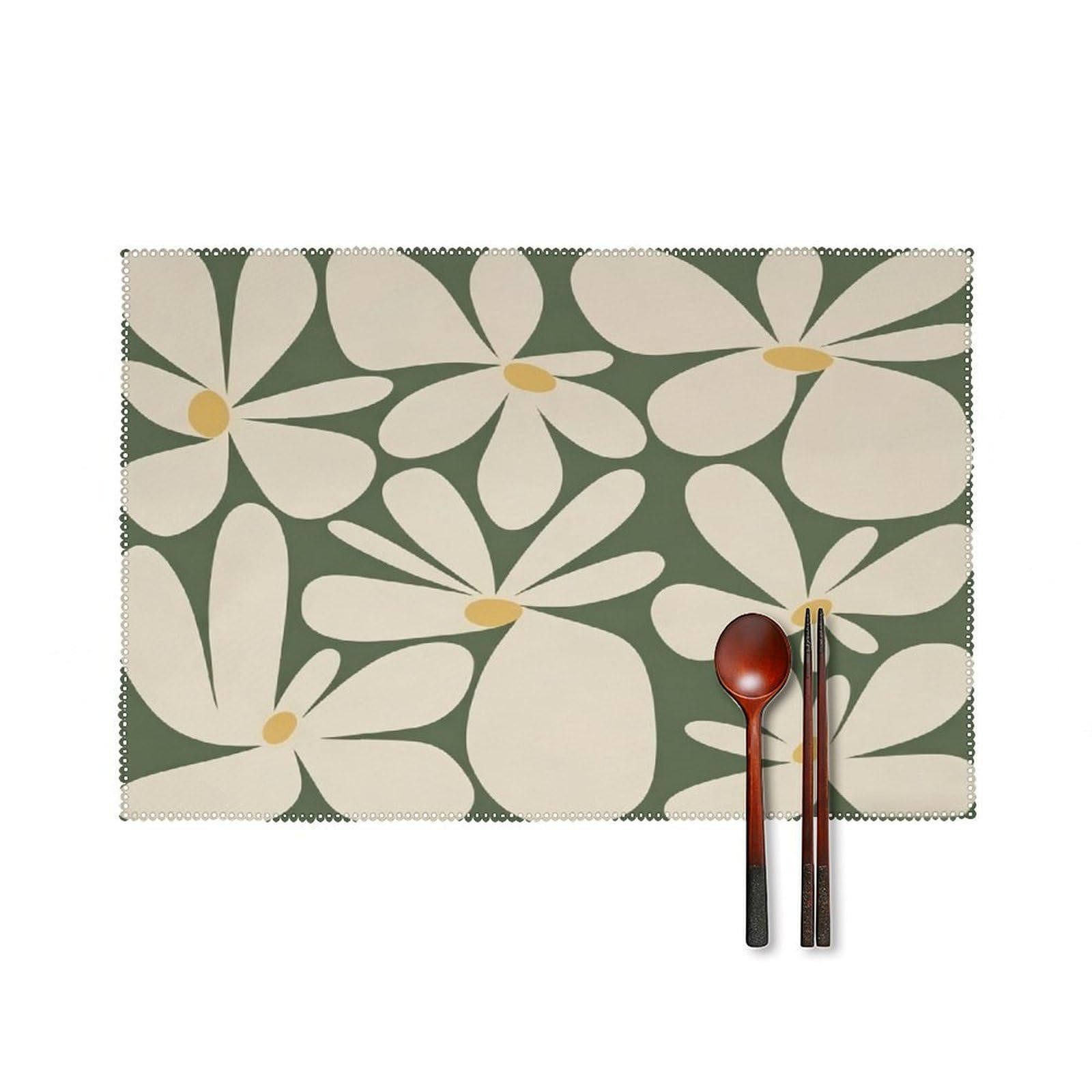 Fekiloot Style Floral Pictures Placemats Set Of 6,Table Mat