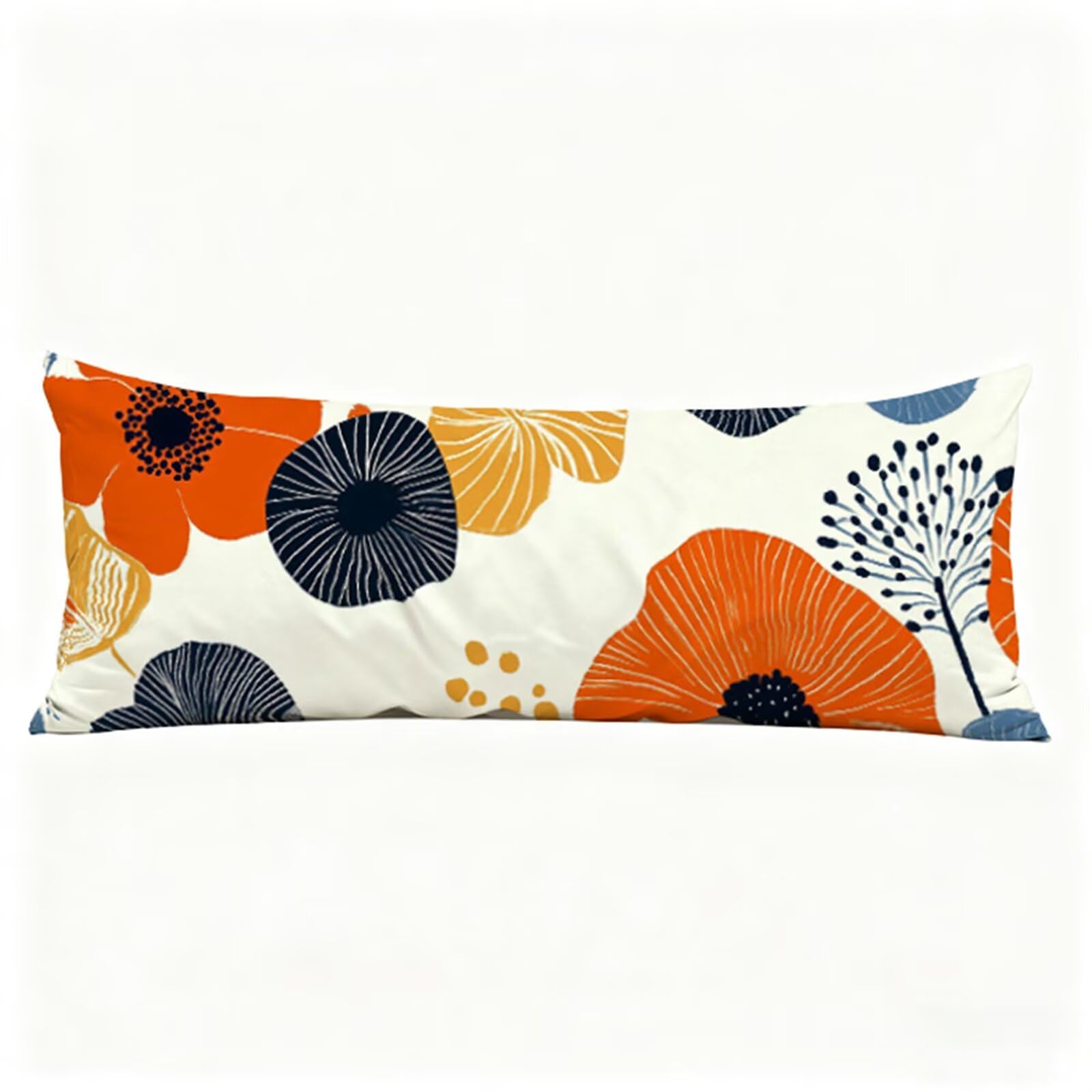 Pomarańczowa poszewka na poduszkę 50 x 180 cm poszewki na poduszki płatek dwustronny nadruk, na bok do spania można prać miękka pościel poduszki na łóżko sofa łóżko salon dekoracja poduszki H0-443