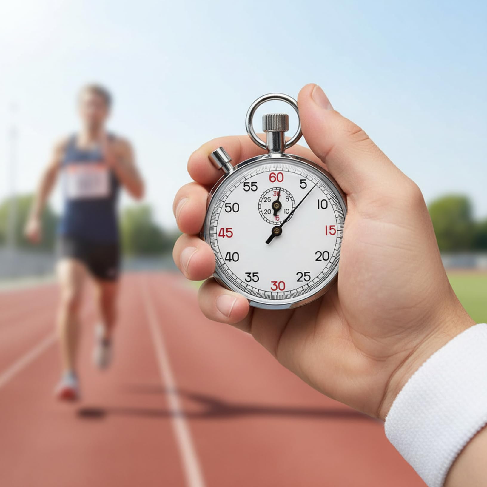Cronometro meccanico - Cronometro analogico in acciaio inossidabile anni '60 per esperimenti sportivi, di corse e di fisica, analogico