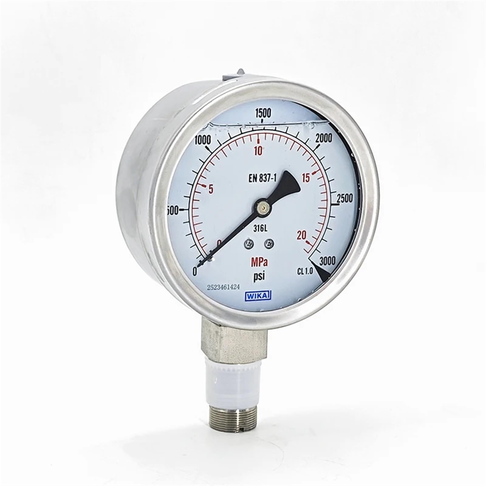 Manómetro de acero inoxidable WIKA 233.50 Manómetro de membrana de choque(Dial size 160 mm,0-6Mpa)