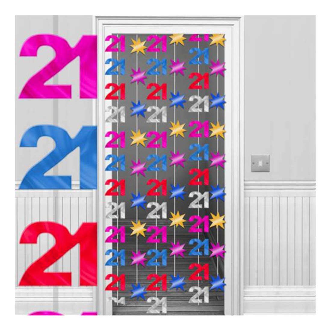 Rideaux de porte 21st Birthday 2m pour fêter ce cap unique avec style