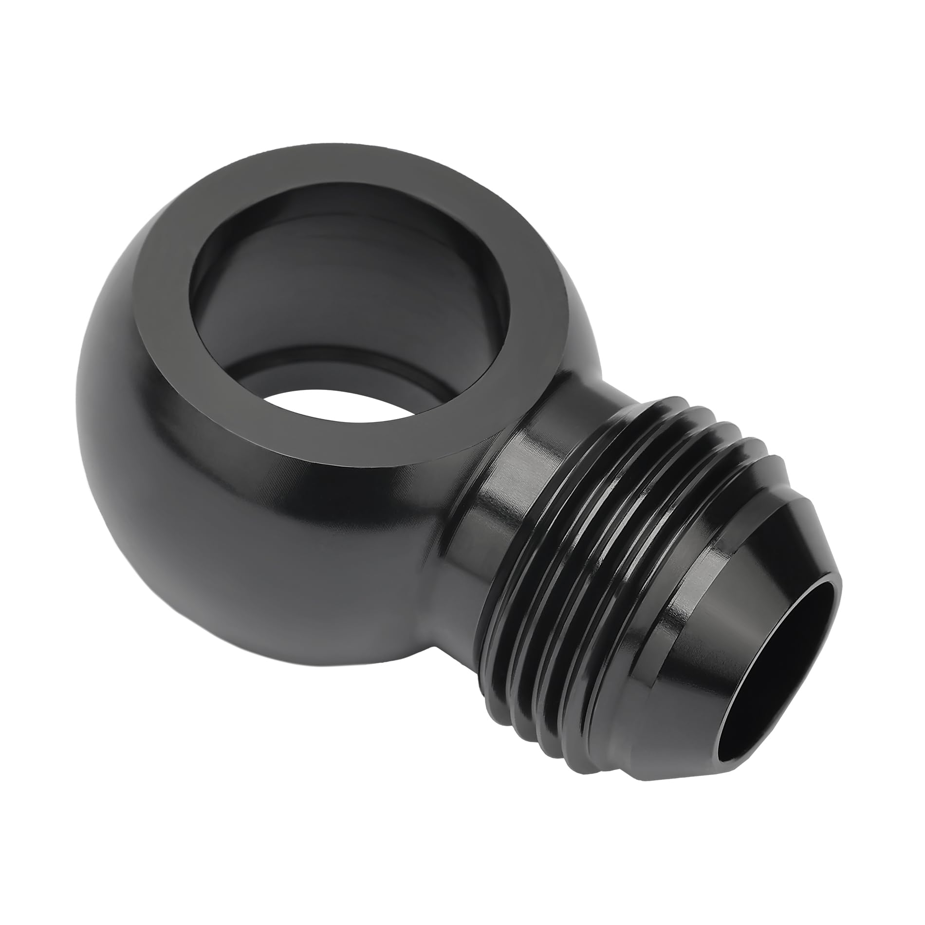 EVIL ENERGY Fuel Banjo Fitting 18.5mm ID Banjo Hole to 10AN Male Flare Adapter Fitting Aluminum Black