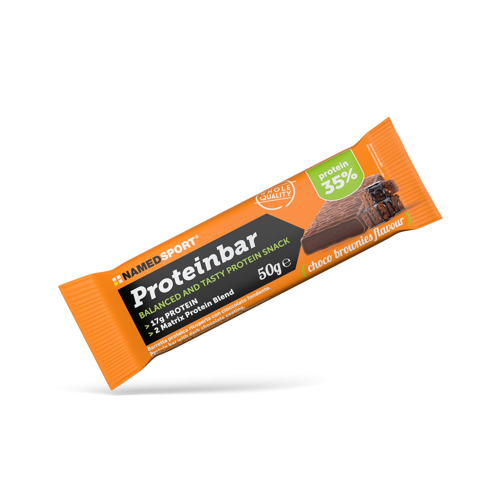 Proteinbar Choco Brownies - Barretta proteica a base di Proteine del Siero del Latte Concentrate e Isolate, ricoperta di cioccolato fondente, gusto Brownies al cioccolato